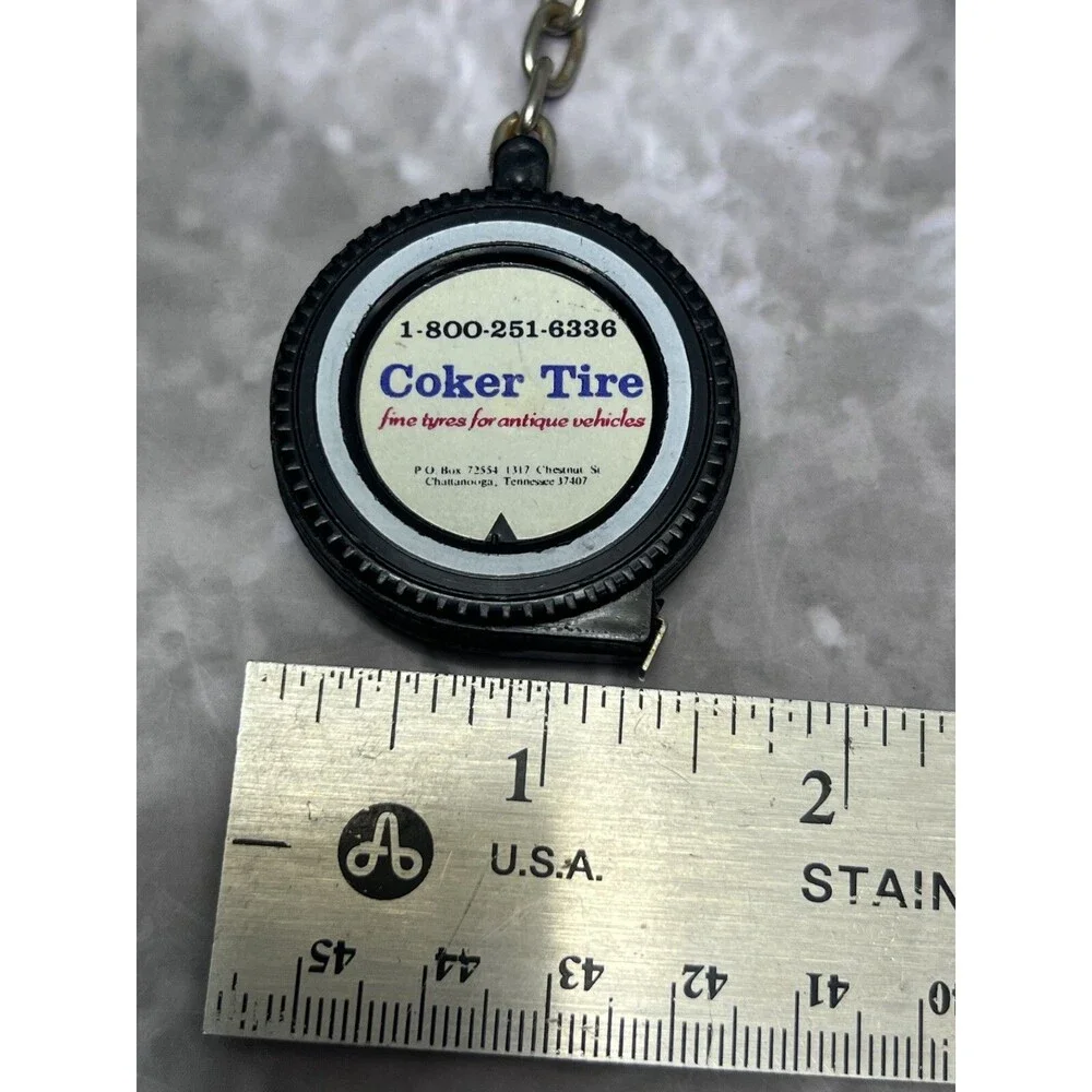 Coker Tire Measuring Tape Vintage Keychain Keyring Lot of 2